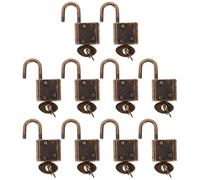ifundom 10pcs Mini Cadenas Rétro en Alliage 2 Clés, Serrure Décorative Facile à Transporter pour Bagages et Paquet à Dos en Voyage