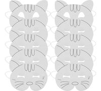 ifundom 10pièces Masques à Colorier Pour Garçon Fille Lot De Masques Blancs Papier Pour Activités Manuelles Et Animaux à Personnaliser Pour Halloween Et Événements Spéciaux