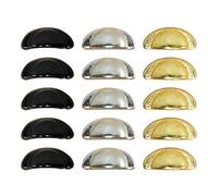 ifundom 12 Alliage Métal Or Argenté Noir Accessoires Mini Maison de Poupée Petites Poignées de Tiroir Décoratives pour Meubles Miniatures Kit 15 Pièces