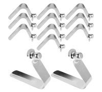 ifundom 12 Pièces Accessoires pour Cannes de Marche Pince de Fixation pour Canne Bouton à Ressort en Acier Inoxydable Argenté Tube 19-22mm
