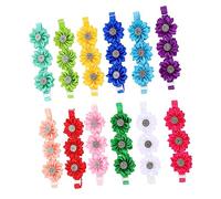 ifundom 12 Pièces Collier pour Animaux avec Nœud et Fleur Strassée Réglable pour Chaton et Chien Coloris Élégant pour et Occasions Spéciales