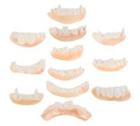 ifundom 12 Pièces Dents de Vampire Halloween Faux Dentier Moche PVC Beige