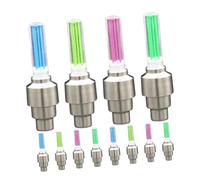ifundom 12 pièces LED Bike Rim Tire Valve Cap Lights Wheel Lights for Bicycles Motorcycles Cars Weatherproof Night Safety Visibility Enhancer