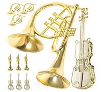 ifundom 12 pièces Miniatures Instruments de Musique Décorations Suspendues Noël Modèles Violon Trompette Dharmonie Accessoires DIY Sapin de Noël Ornements pour Fête