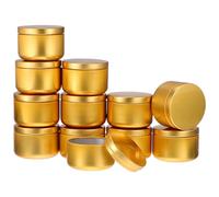 ifundom 12 Pièces Pot à Bougie DIY Rond en Aluminium 50ml, Compact et | Projets de Fabrication, Construction sans Joint, Résistant à L’usure, Adapté aux Bougies et Épices