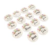 ifundom 14 Pièces Lot De Cartes Mensuelles En Naturelle Avec Inscription Jalons Cartes Étapes Peintes Fournitures