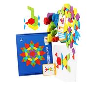 ifundom 155 pièces Puzzle Bois Garçon Fille Formes Géométriques Colorées Tangram Éducatif Bois pour Coordination Main-œil et Développement Intellectuel