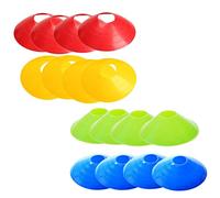 ifundom 16 pièces Cônes de Marquage pour Entraînement de Football Disques Colorés Verts Jaunes pour Activités et Exercices de Délimitation