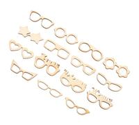 ifundom 17 Pièces de Découpes en Bois Brut de Lunettes, Tranches Vierges pour Bricolage Créatif, Peinture Diy, Décoration Artisanale, Accessoires Légers pour Fêtes à Thème et Loisirs