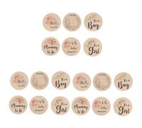 ifundom 18 Pcs Cartes D'étape De Bébé Signe De Naissance Infantile Cartes De Naissance De Bébé Signe D'annonce De Nouveau-né Signe De Bébé Emblèmes Femme Enceinte Papier Bois Artisanat