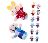 ifundom 18 Pcs Finger Family Puppets Set for Early Education Soft Felt Finger Puppets for Role Play Storytelling and Social Skills Development in