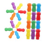 ifundom 180 pièces Pièces Bois Multicolores pour Jeux de Société Forme de Petits Personnages Accessoires Remplacement pour Dames Chinoises et Échecs Jeu Garçon Fille Sécurisé