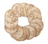 ifundom 1ensemble Cartes De Croissance Bois Pour Bébés Jalons Mensuels Pour Immortaliser Les Moments Précieux De Votre Nourrisson