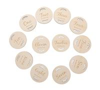 ifundom 1ensemble Cartes De Jalons Mensuels Bois Pour Accessoires De Photographie Et Souvenirs De Croissance Design Créatif Et Esthétique Naturelle Pour Célébrer Les Moments Importants