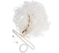 ifundom 1ensemble Costume De Dame Avec Perruque Blanche Et Pour Halloween Et Thématiques Pour Rôle