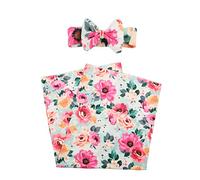 ifundom 1ensemble Couverture Emmaillotage Floral Pour Garçon Fille Avec Bandeau Accessoire Photo Né