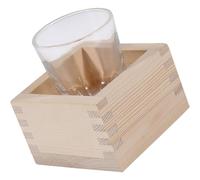 ifundom 1ensemble Set de Tasses à Saké Japonaises Verre Transparent avec Boîte Bois Kit Traditionnel pour Thé et Spiritueux Résistant et Décoratif pour Maison et Fête