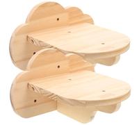 ifundom 2 Étagères Murales en Bois Nuage pour Chats D’intérieur, Escalier Mural 2 Pièces Stable et Robuste, Plateforme de Repos et Grimpeur pour Chat, Accessoires Muraux Gain de Place