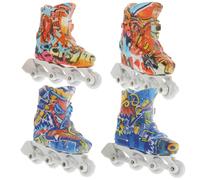 ifundom 2 Paires de Pantoufles à Doigts Miniatures en Plastique Solide Jouets Éducatifs et Anti-Stress pour Motricité Fine Petits Patins à roulettes Colorés Accessoires de Bureau