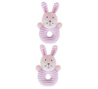 ifundom 2 Pièces à main bebe hochets bebe Jouet pour bébé Jouets pour bébé pour les nouveau-nés de main de bébé saisir faire sonner la cloche clochette rose