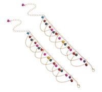 ifundom 2 Pièces Bohemian Style Anklets With Jingling Bells Set Tassel Foot Jewelry Bracelets For Women Belly Dance And Beach Accessories