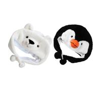 ifundom 2 Pièces Bonnet Peluche Animal Garçon Fille Pingouin et Ours Polaire Chaud et Respirant pour Activités Extérieures Printemps Automne Hiver Accessoire et Costume Cosplay