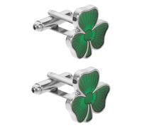 ifundom 2 Pièces Boutons de Manchette Trèfle Shamrock pour Homme Set avec Pince à Cravate Classiques et Résistants Accessoires Formels pour Mariage Affaires et Saint-Patrick