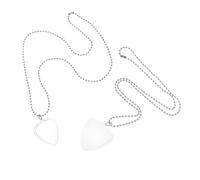 ifundom 2 Pièces Guitar Pick Holder Necklace Transparent Plastic Pendant with Long Chain for Secure Pick Storage and Easy Access During Guitar Performances