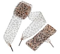 ifundom 2 Pièces Lacets de Chaussures Larges en Polyester, Style Moderne | Motif Léopard Dynamique, Enfilage Facile et Ajustement Fluide, pour Bottes et Baskets Épaisses, Mode Urbaine