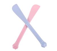 ifundom 2 Pièces Lot de 2 Cuillères pour Animaux Manche Long Cuillères Doseuses en Plastique Bleu et Rose pour Nourriture Humide de Chats et Chiens Ouvre-Boîtes Intégré, Outil Polyvalent