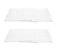 ifundom 2 Pièces Lot de 2 Panneaux Muraux en Bois Massif Blanc H44, Treillis de Clôture Extensible pour Plantes Grimpantes, Support Décoratif Polyvalent Intérieur et Extérieur, pour