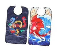 ifundom 2 pièces Lot de Bavoirs Étanches pour Seniors Protection Vêtements Repas Doublé Confortable et Facile à Mettre Bavoirs Réutilisables pour Adultes