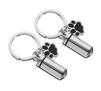 ifundom 2 Pièces Pendentif Urne Funéraire Acier Inoxydable pour Cendres Animaux de Compagnie Motif de Patte Commémoratif Unique pour Animaux