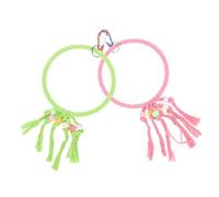 ifundom 2 pièces Perchoirs pour Perroquets Grandes Suspendu Résistant Corde de Coton Balançoire Multifonctionnelle pour Cage Oiseaux Rose et Vert