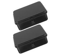 ifundom 2 Pièces Petite Boîte à Outils en Métal Noire pour Maison et | Fer, Rangement Ample et Verrouillage Sûr, Design Portable pour Mécaniciens et Bricoleurs, Outils et Pins