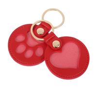 ifundom 2 Pièces Porte-clés Accessoire Quotidien Commémoratif en Cuir PU Rouge Léger et Élégant pour Poils d'animaux pour Propriétaires d'animaux en Déplacement