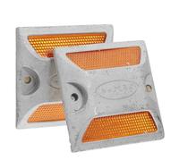 ifundom 2 pièces Réflecteurs de Route Aluminium Résistants Aux Intempéries pour Sécurité Extérieure Allées Passages et Remorques