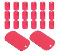 ifundom 20 pièces Lot de Médaillons Aluminium Vierges pour Chien et Chat Plaque Identification Rectangulaire Résistante et Gravable Accessoires Personnalisés pour Collier avec Numéro de