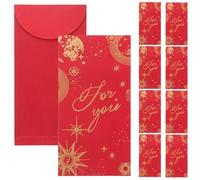 ifundom 20 Pièces Lot Enveloppes Rouges Chinoises Traditionnelles pour Nouvel An Pochettes Décoratives avec Motifs Estampés à Chaud Cadeaux de pour Festival Du Printemps