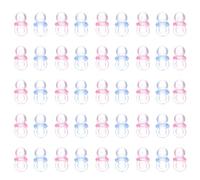 ifundom 200 Perles Mini Tétines en Acrylique Transparent Trou Suspendre Breloques DIY pour Création de Bijoux Décoration Shower et Fête de Révélation Lot Rose et Bleu
