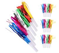 ifundom 24 pièces Souffleurs de Fête Colorés avec Franges Métalliques Sifflets Garçon Fille Multicolores Jouets Anniversaire Garçon Fille Accessoires pour Animation Festive