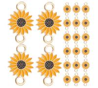 ifundom 25pièces Connecteurs Tournesol à Double Alliage Pendentifs Fleur pour Création Bijoux Maillons Marguerite pour Accessoires