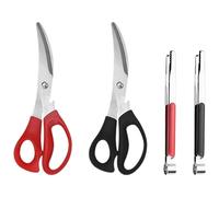 ifundom 2ensembles Lot De Ciseaux à Barbecue Réutilisables Avec Pince Ciseaux De Cuisine Pratiques Et Compacts