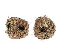 ifundom 2pcs Boules Tissées à Mâcher Interactif Marron pour Petits Animaux comme Hamster et Lapin Jeu et Entraînement