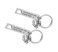 ifundom 2Pcs Nouvelle Maison Porte-Clés 2021 Charme Maison Porte-Clés Gravé Nouvelle Maison Nouvelles Aventures Étiquette Porte-Clés Pendaison de Crémaillère Porte-Clés Souvenir pour