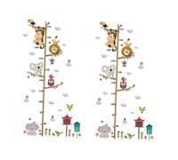 ifundom 2pièces Autocollants Muraux Animaux De Zoo Pour Mesurer Garçon Fille Décoration Ludique Pour Chambres Garçon Fille Stickers Repositionnables