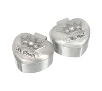 ifundom 2pièces Boîte à Dents Alliage Boîte à Souvenirs Dentaires Porte-dents De Garçon Fille Pour Tout-petit Conserver La Première Dent De Lait Perdue