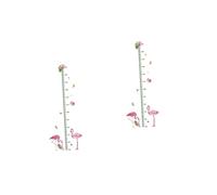 ifundom 2pièces Flamingo Height Chart Autocollants Muraux Amusants Pour Garçon Fille Règle De Croissance Décorative Stickers Amovibles Pour Murs Et Meubles Design Animaux Cartoons
