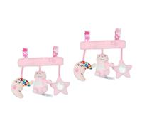 ifundom 2pièces Musical Plush Bear for Newborns Cute Hanging for Stroller and Crib Soft and Safe Development