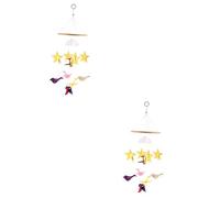 ifundom 2pièces Suspension Décorative Feutre Forme De Wind Chime Pour Berceau Ornement Trois Dimensions Couleurs Assorties